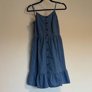 Denim Blue Button-Front Midi Dress - Women